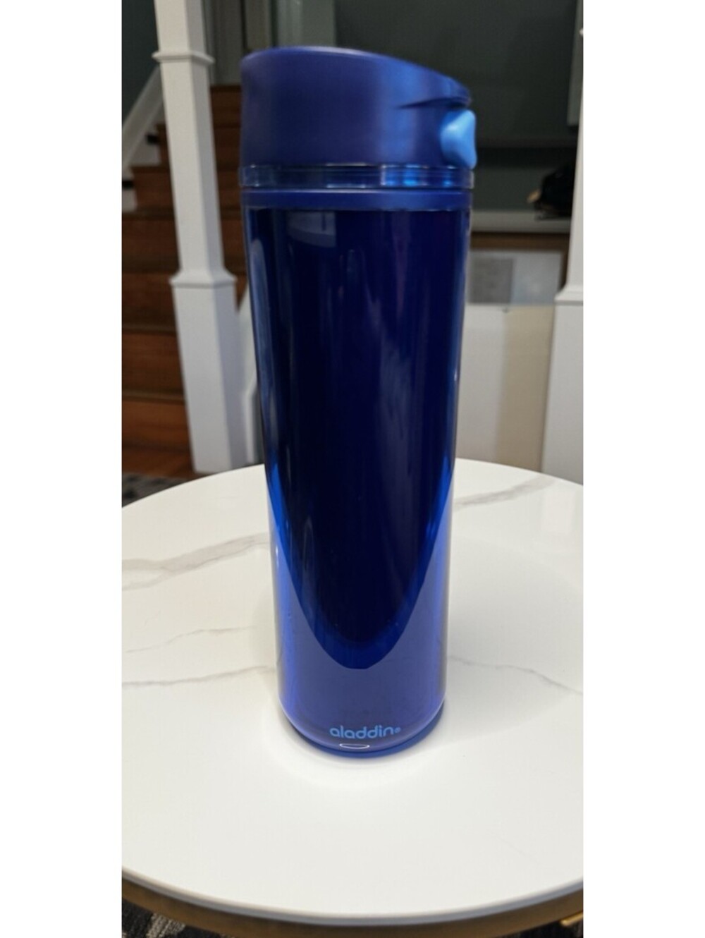Aladdin Blue Plastic Travel Tumbler Solid Color Drink Through Lid